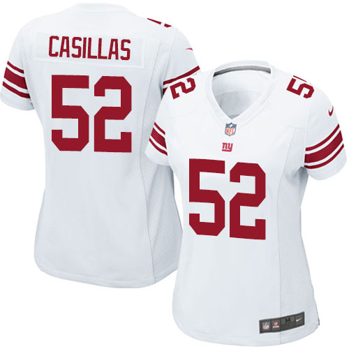 Women's Elite Jonathan Casillas Nike Jersey White Road - #52 NFL New York Giants